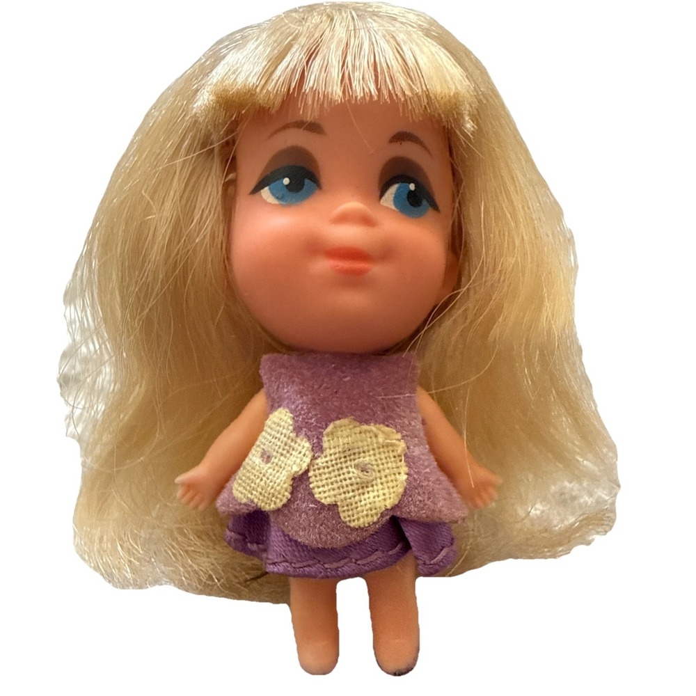 Vintage Liddle Kiddle Lucky Locket Lilac Doll 1966  Mattel Blonde Blue Eyes